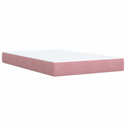 Giroletto a Molle con Materasso Rosa 120x190 cm in Velluto