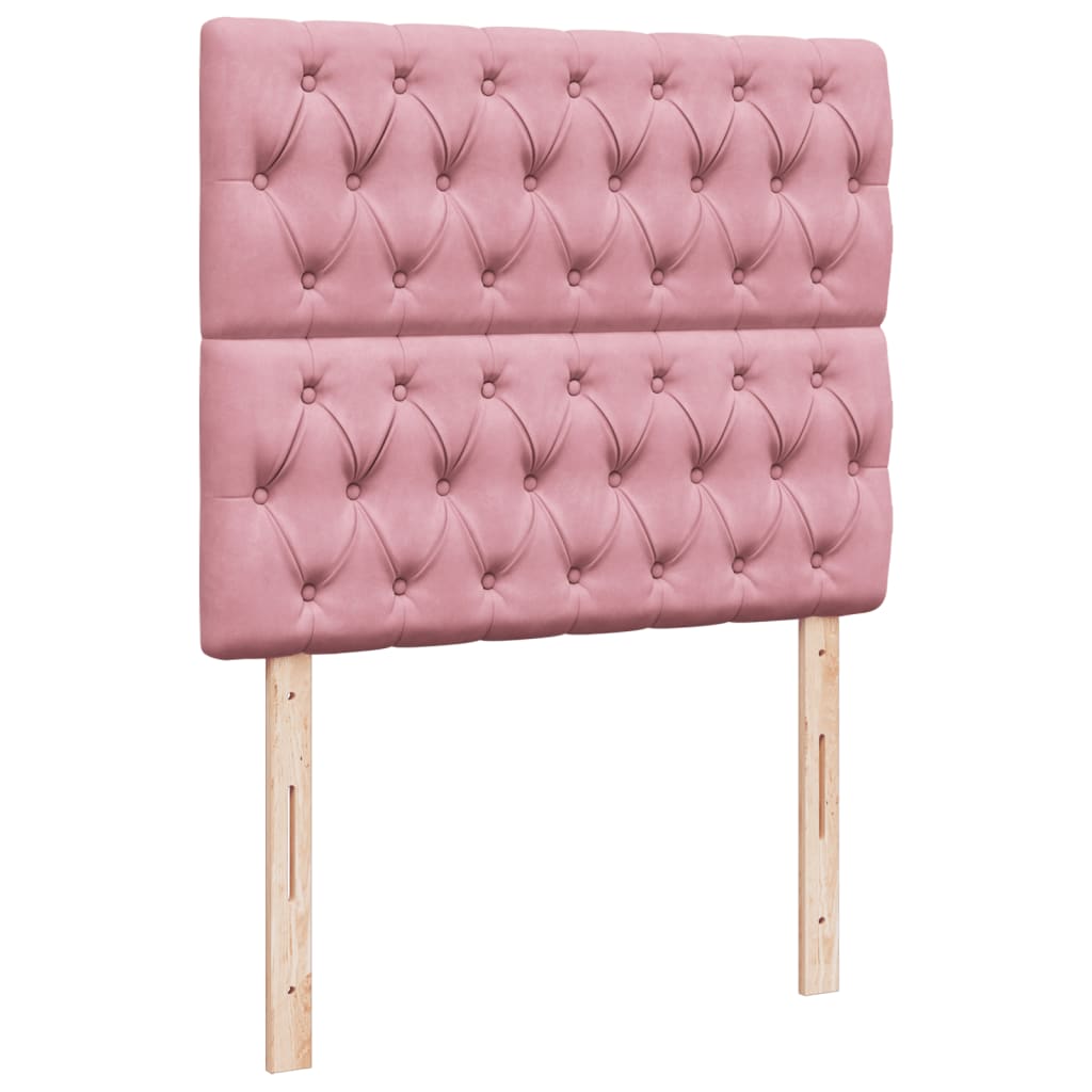 Giroletto a Molle con Materasso Rosa 120x190 cm in Velluto