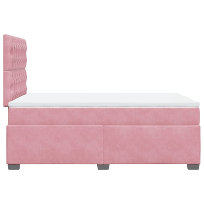 Giroletto a Molle con Materasso Rosa 120x190 cm in Velluto