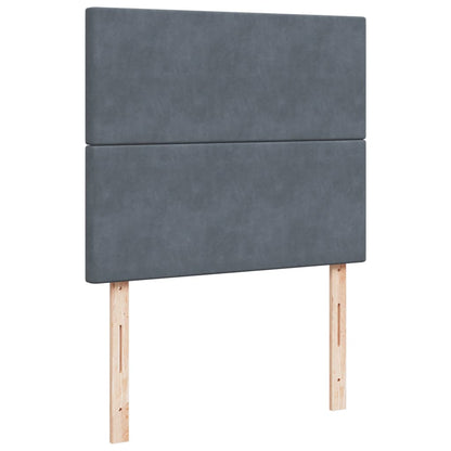 Giroletto a Molle con Materasso Grigio Scuro 120x200 cm Velluto