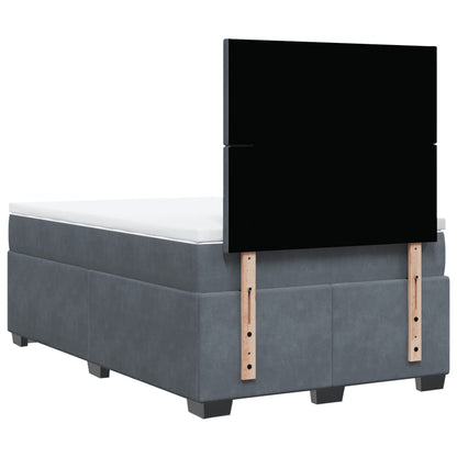 Giroletto a Molle con Materasso Grigio Scuro 120x200 cm Velluto