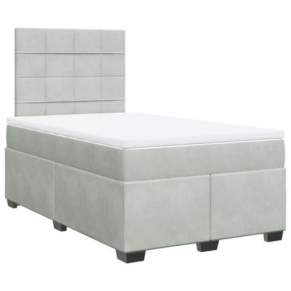Giroletto a Molle con Materasso Grigio Chiaro 120x200cm Velluto