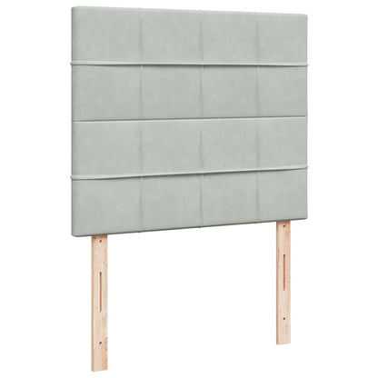 Giroletto a Molle con Materasso Grigio Chiaro 120x200cm Velluto