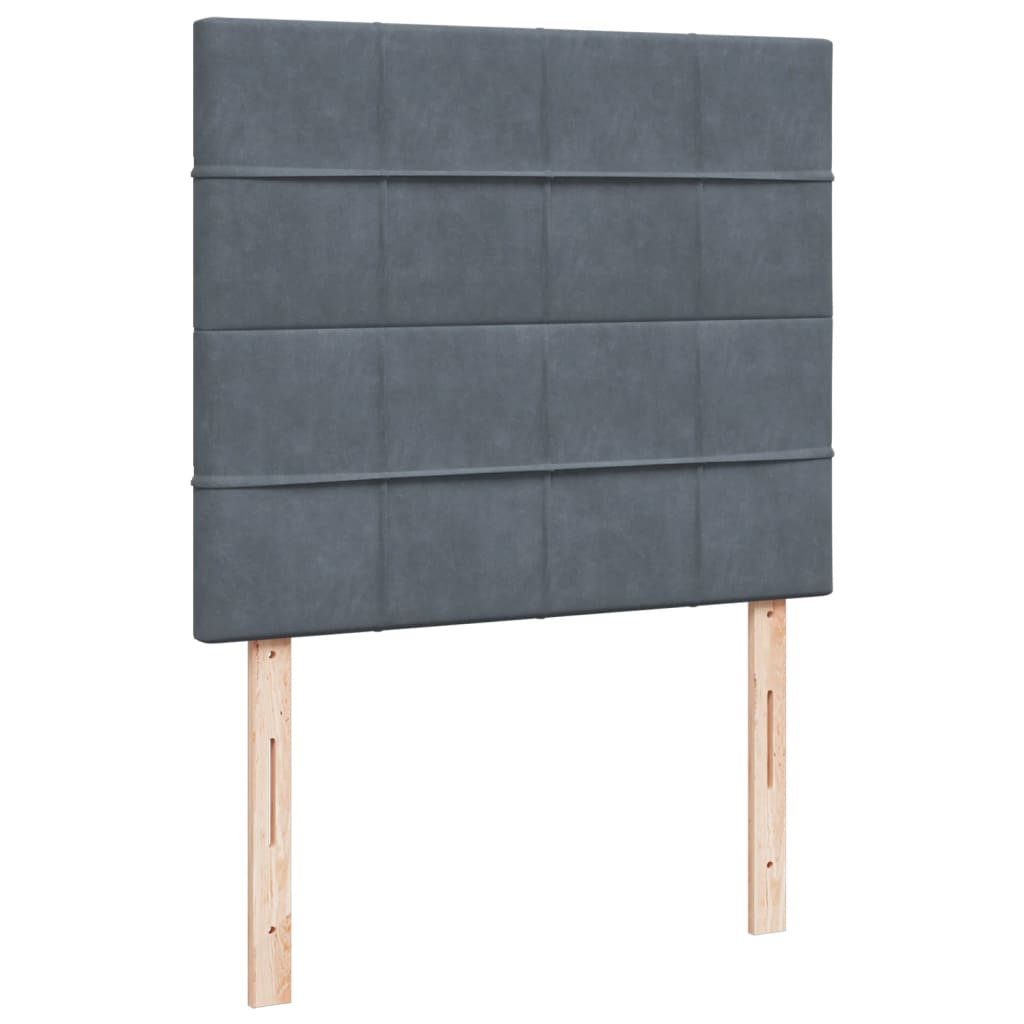 Giroletto a Molle con Materasso Grigio Scuro 120x200 cm Velluto