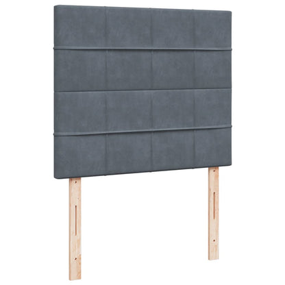 Giroletto a Molle con Materasso Grigio Scuro 120x200 cm Velluto