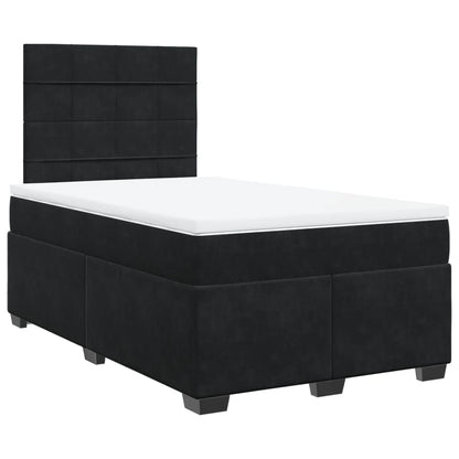 Giroletto a Molle con Materasso Nero 120x200 cm in Velluto