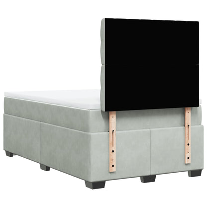 Giroletto a Molle con Materasso Grigio Chiaro 120x200cm Velluto