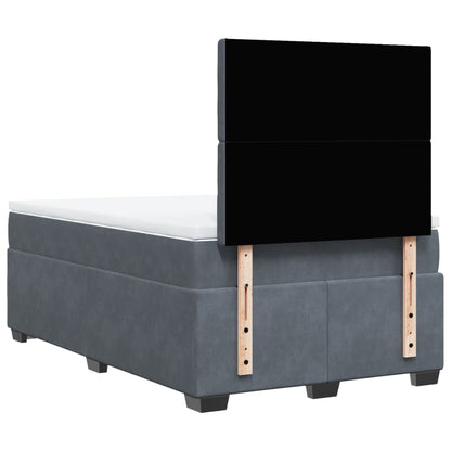 Giroletto a Molle con Materasso Grigio Scuro 120x200 cm Velluto