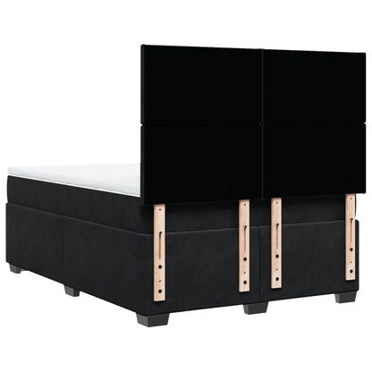 Giroletto a Molle con Materasso Nero 140x190 cm in Velluto | homemem39