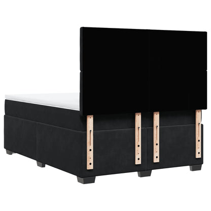 Giroletto a Molle con Materasso Nero 140x190 cm in Velluto | homemem39