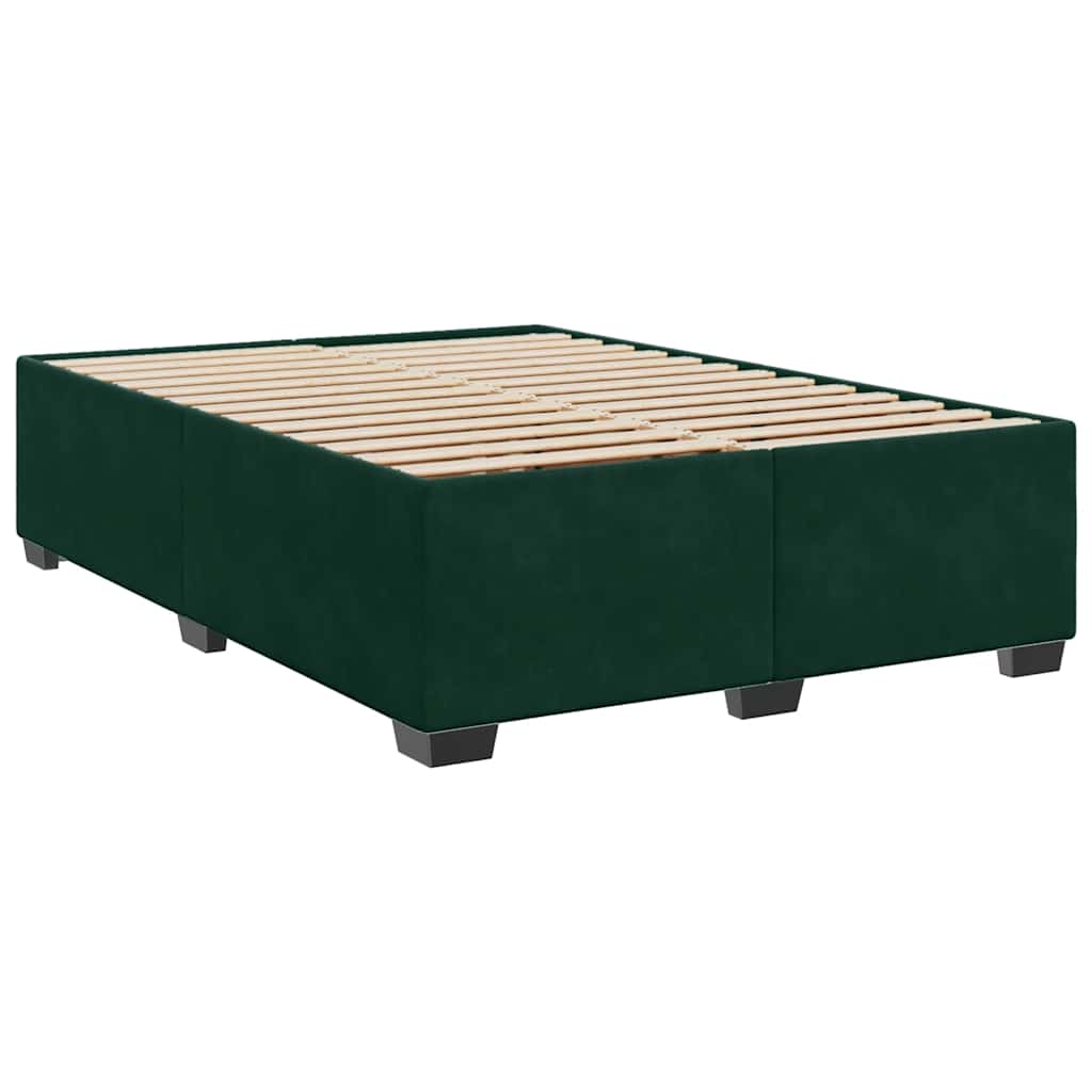 Giroletto a Molle con Materasso Verde Scuro 140x200 cm Velluto | homemem39