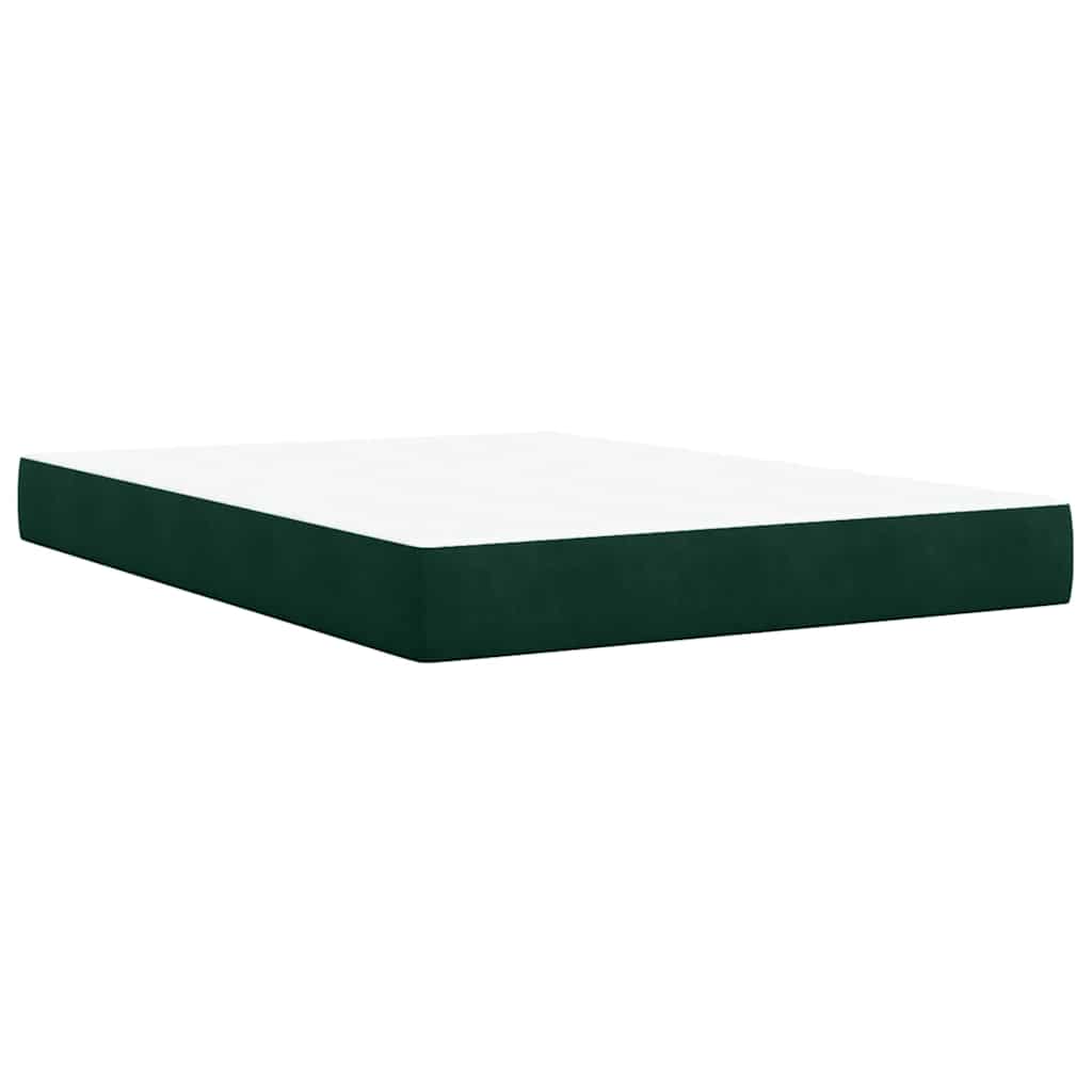 Giroletto a Molle con Materasso Verde Scuro 140x200 cm Velluto | homemem39