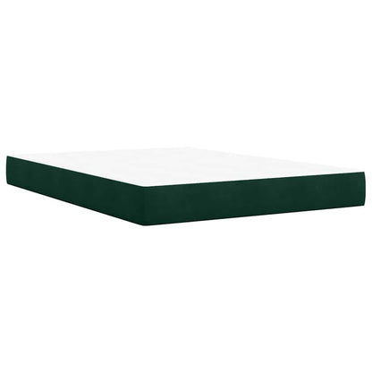 Giroletto a Molle con Materasso Verde Scuro 140x200 cm Velluto | homemem39