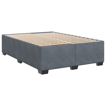 Giroletto a Molle con Materasso Grigio Scuro 140x200 cm Velluto