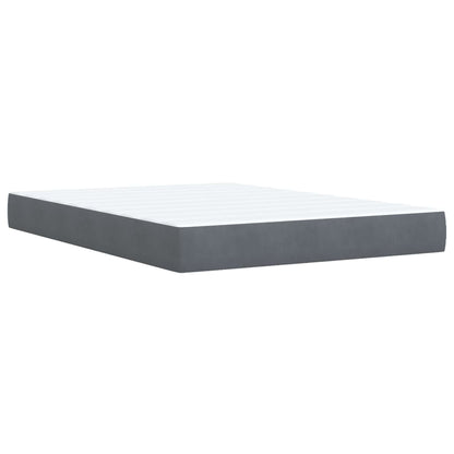 Giroletto a Molle con Materasso Grigio Scuro 140x200 cm Velluto