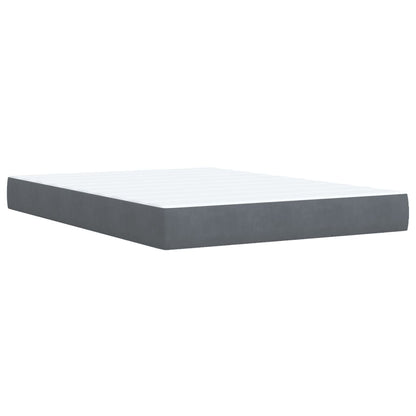 Giroletto a Molle con Materasso Grigio Scuro 140x200 cm Velluto
