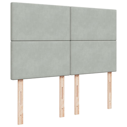 Giroletto a Molle con Materasso Grigio Chiaro 160x200cm Velluto - homemem39