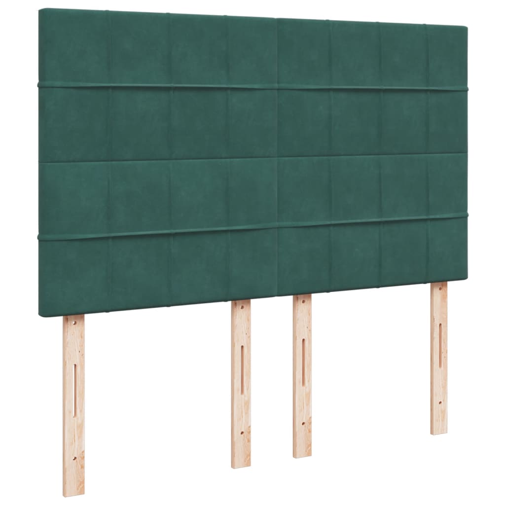 Giroletto a Molle con Materasso Verde Scuro 160x200 cm Velluto - homemem39