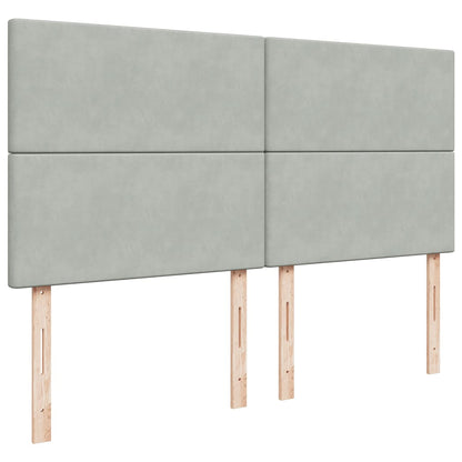 Giroletto a Molle con Materasso Grigio Chiaro 180x200cm Velluto