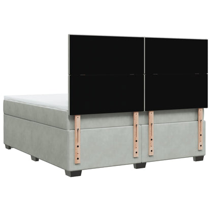 Giroletto a Molle con Materasso Grigio Chiaro 180x200cm Velluto