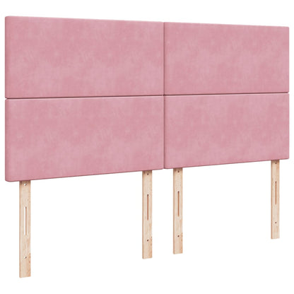 Giroletto a Molle con Materasso Rosa 180x200 cm in Velluto