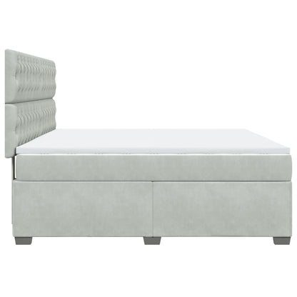 Giroletto a Molle con Materasso Grigio Chiaro 180x200cm Velluto