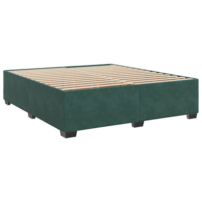 Giroletto a Molle con Materasso Verde Scuro 180x200 cm Velluto