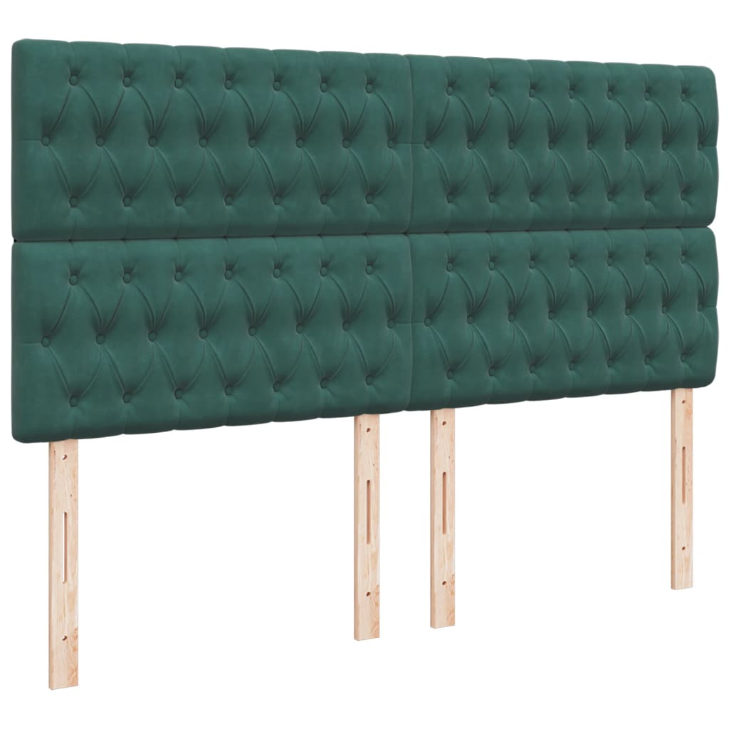 Giroletto a Molle con Materasso Verde Scuro 180x200 cm Velluto