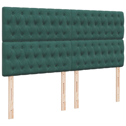 Giroletto a Molle con Materasso Verde Scuro 180x200 cm Velluto
