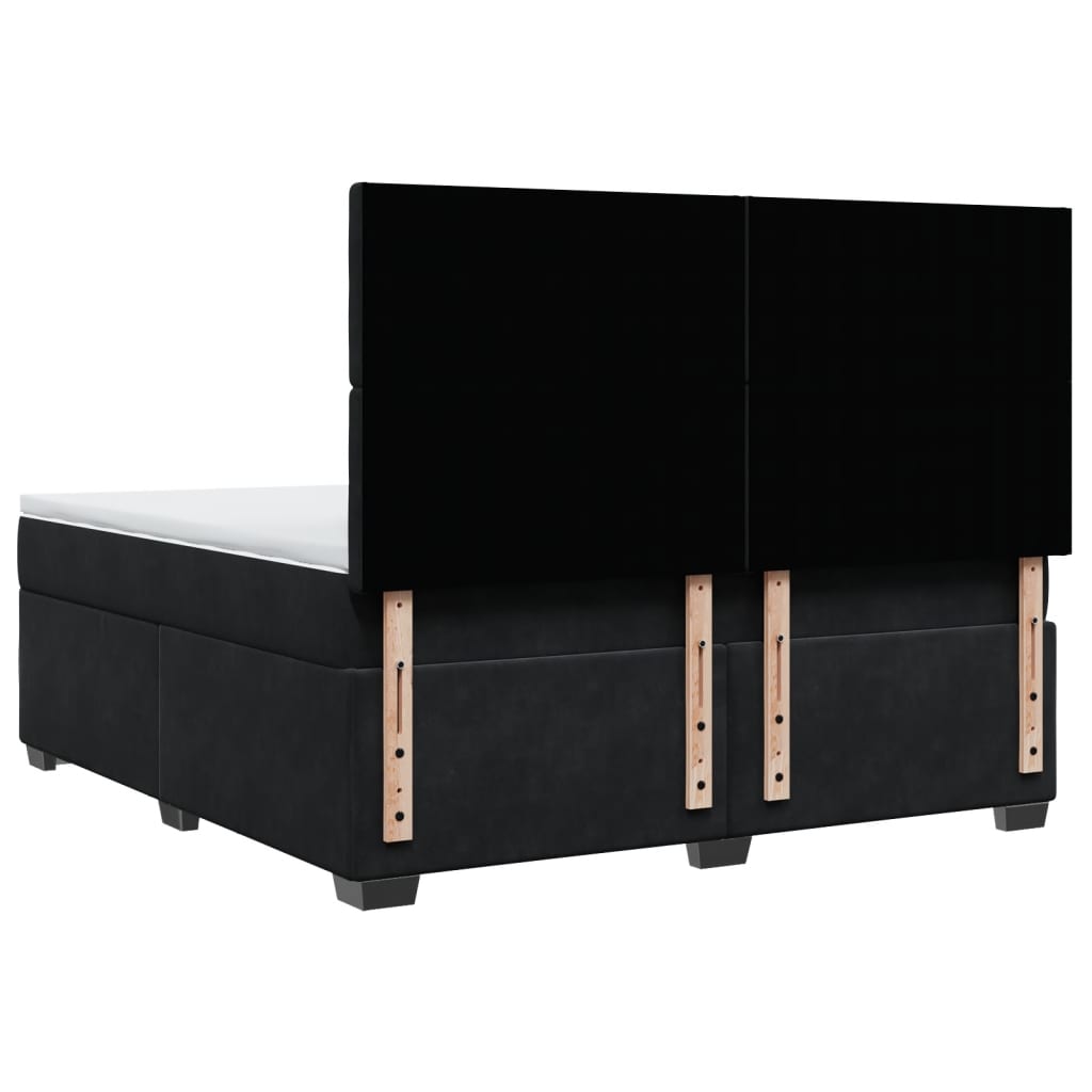 Giroletto a Molle con Materasso Nero 180x200 cm in Velluto - homemem39