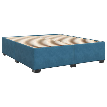 Giroletto a Molle con Materasso Blu 180x200 cm in Velluto