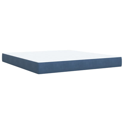 Giroletto a Molle con Materasso Blu 180x200 cm in Velluto