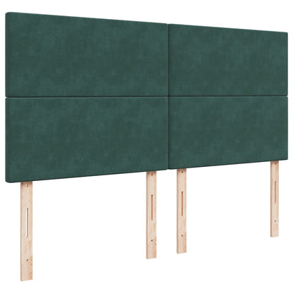 Giroletto a Molle con Materasso Verde Scuro 200x200 cm Velluto