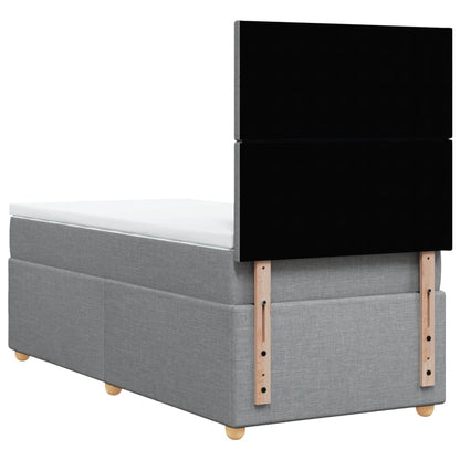 Giroletto a Molle con Materasso Grigio Chiaro 90x190 cm Tessuto