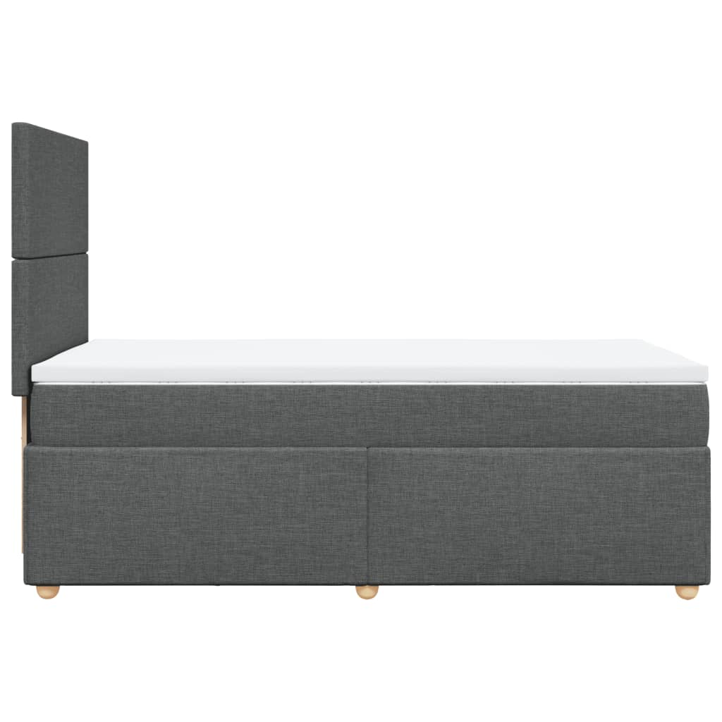 Giroletto a Molle con Materasso Grigio Scuro 90x190 cm Tessuto