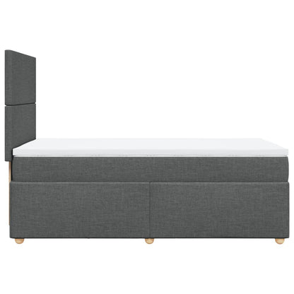Giroletto a Molle con Materasso Grigio Scuro 90x190 cm Tessuto