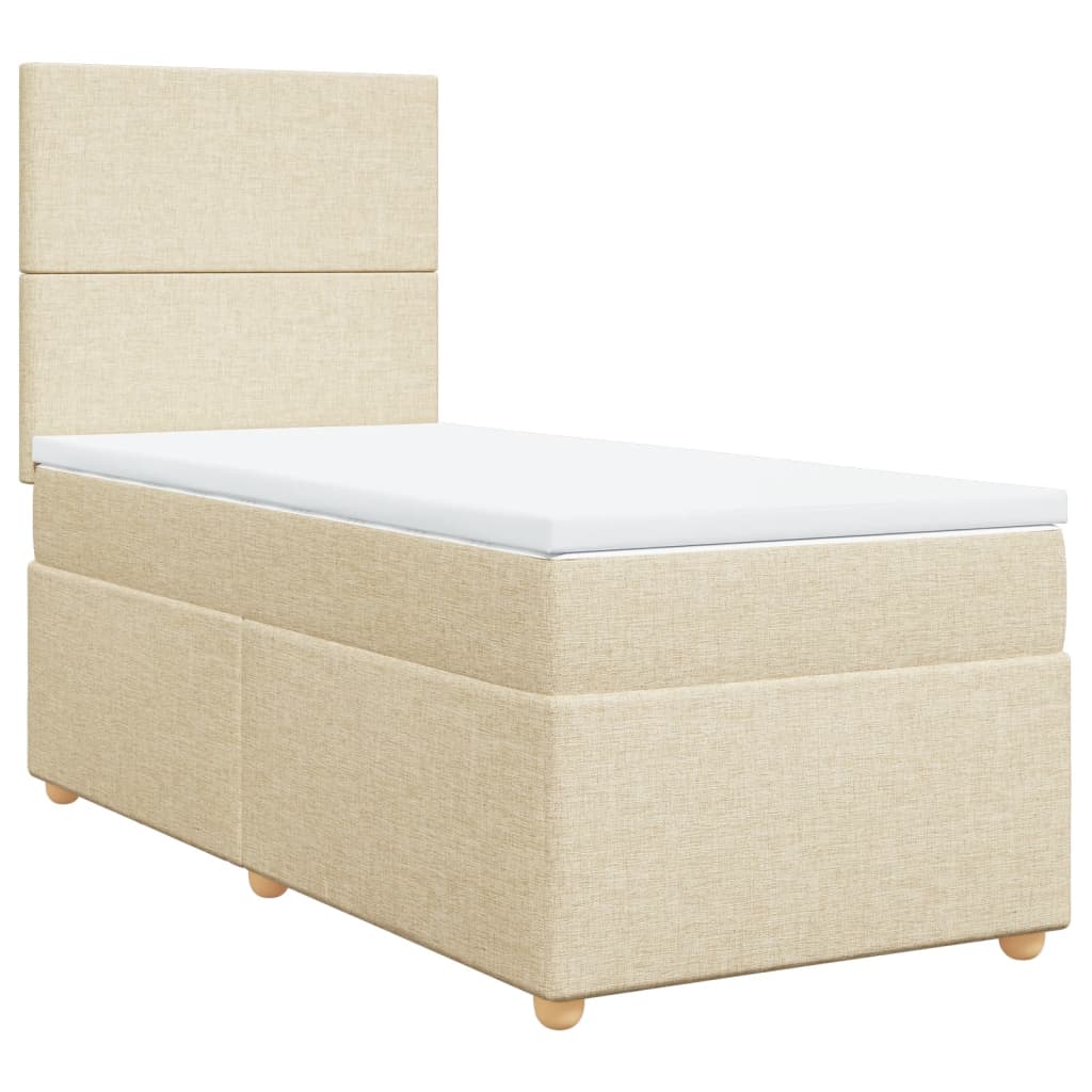 Giroletto a Molle con Materasso Crema 90x190 cm in Tessuto | homemem39
