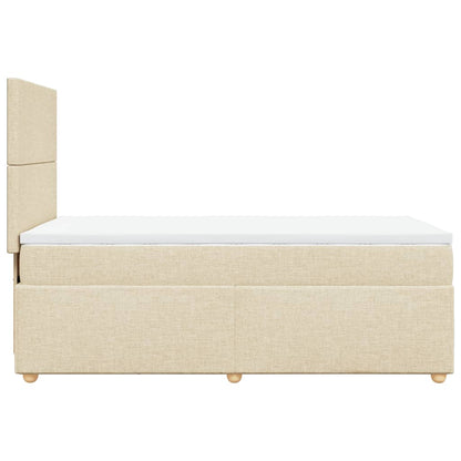 Giroletto a Molle con Materasso Crema 90x190 cm in Tessuto | homemem39