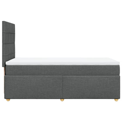Giroletto a Molle con Materasso Grigio Scuro 90x190 cm Tessuto