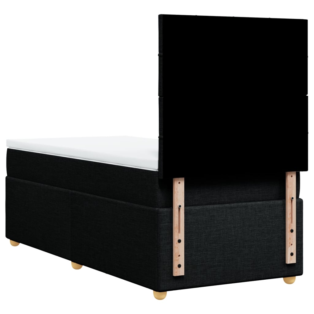 Giroletto a Molle con Materasso Nero 90x190 cm in Tessuto | homemem39