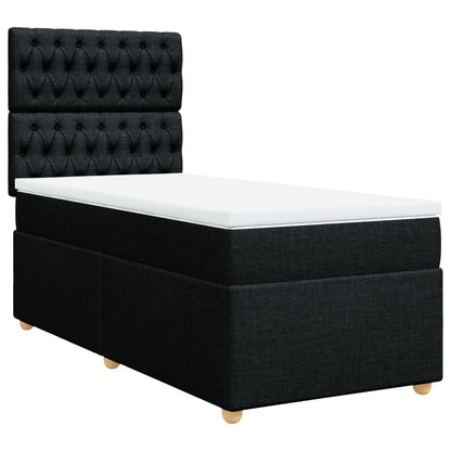 Giroletto a Molle con Materasso Nero 90x190 cm in Tessuto | homemem39