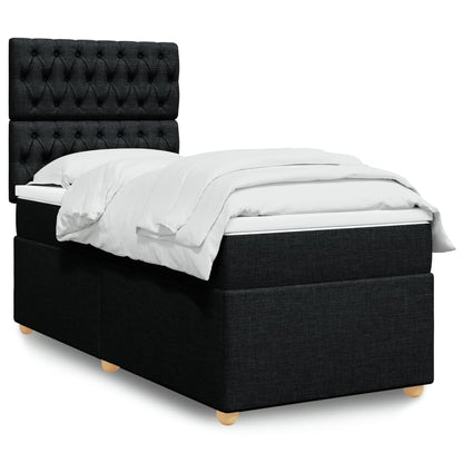 Giroletto a Molle con Materasso Nero 90x190 cm in Tessuto | homemem39