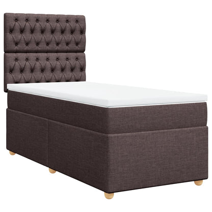 Giroletto a Molle con Materasso Marrone Scuro 90x190cm Tessuto | homemem39