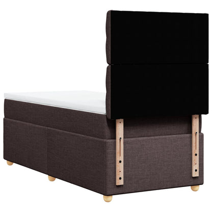 Giroletto a Molle con Materasso Marrone Scuro 90x190cm Tessuto | homemem39