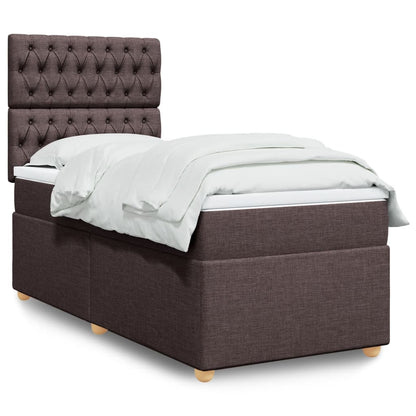 Giroletto a Molle con Materasso Marrone Scuro 90x190cm Tessuto | homemem39