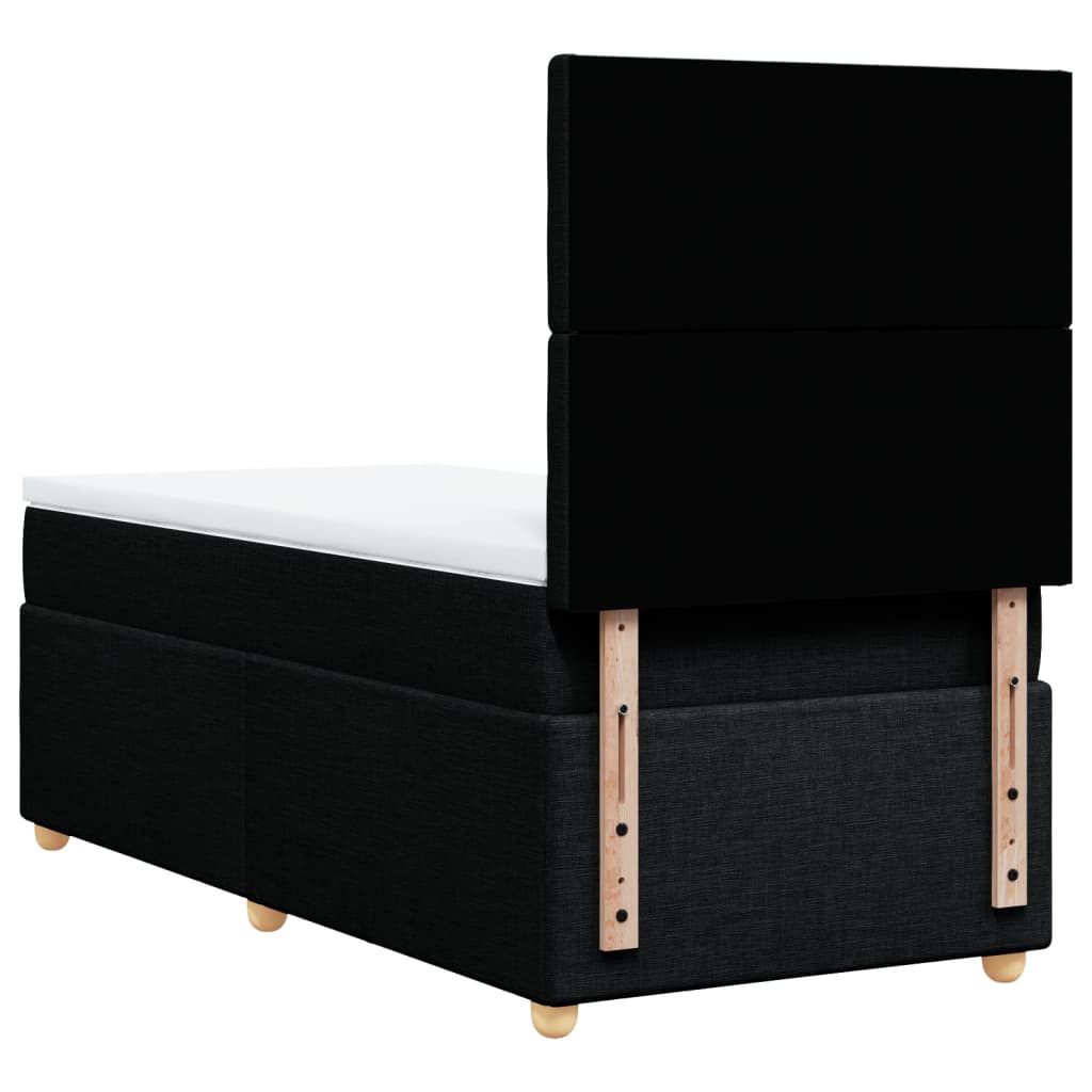Giroletto a Molle con Materasso Nero 90x190 cm in Tessuto | homemem39