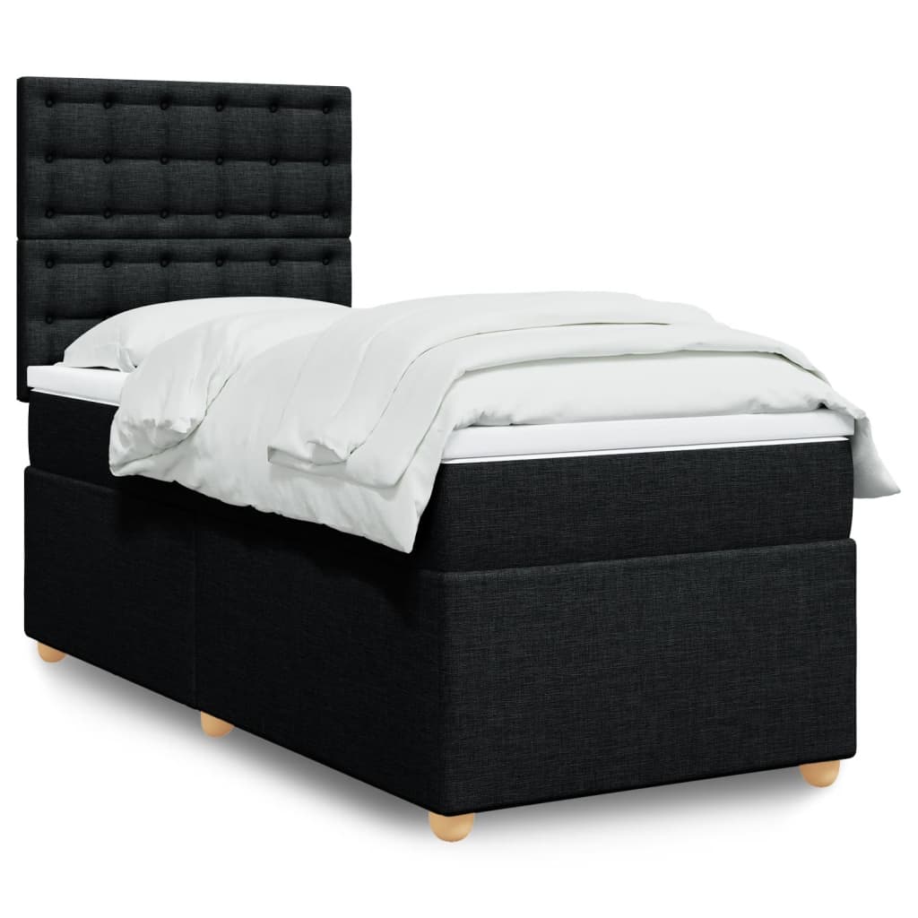Giroletto a Molle con Materasso Nero 90x190 cm in Tessuto | homemem39
