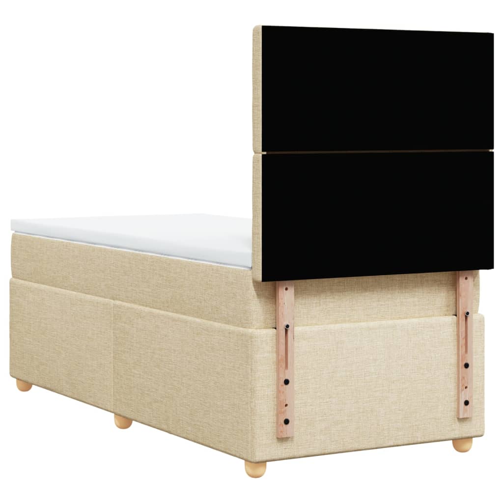 Giroletto a Molle con Materasso Crema 90x190 cm in Tessuto | homemem39