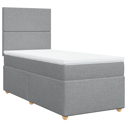 Giroletto a Molle con Materasso Grigio Chiaro 90x200 cm Tessuto | homemem39