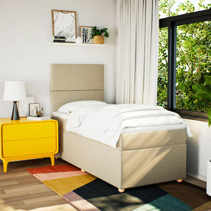 Giroletto a Molle con Materasso Crema 90x200 cm inTessuto - homemem39